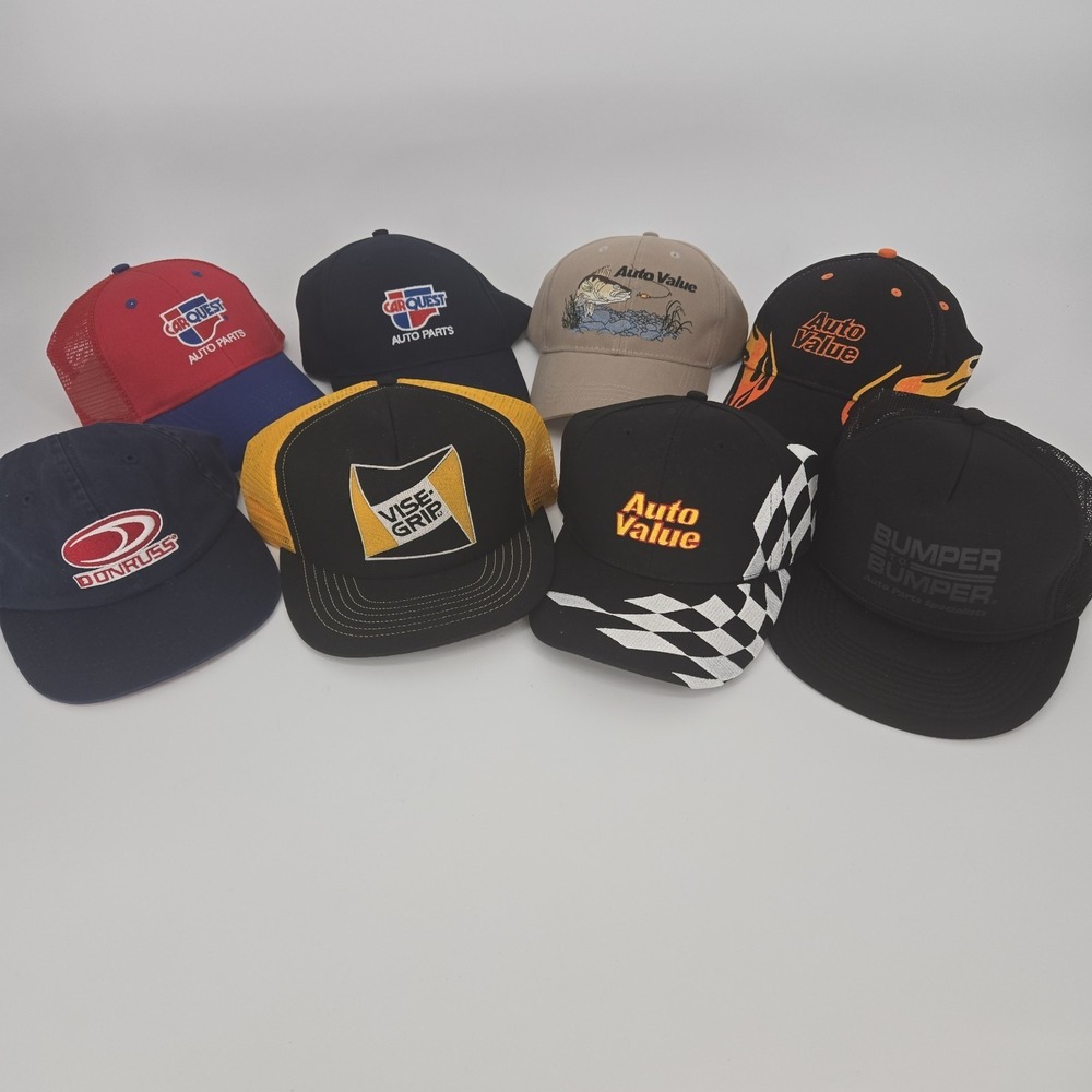 Vintage Auto Parts Trucker Hat Lot Carquest Auto Value Vise Grip‎ USA NOS Promo